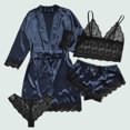 thumbnail image 2 of Conjunto de pantalones cortos y sujetador para dormir para mujer conjunto elegante de 4 piezas a juego traje para el hogar, 2 of 7