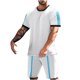 thumbnail image 1 of Conjunto de Manga Corta Y Pantalones Cortos de 2 Piezas, Juego de Jogger Casual de Color Sólido para Hombres, 1 of 6
