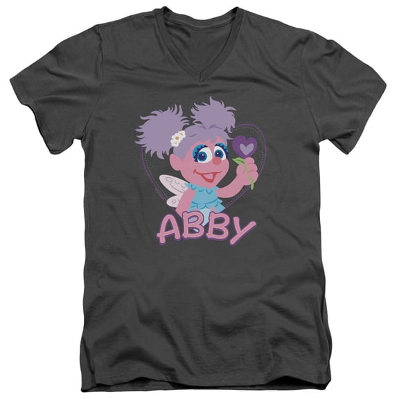 Sesame Street - Flat Abby - Slim Fit V Neck Shirt - Medium