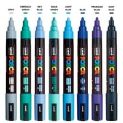 uni POSCA PC-5M Water-Based Paint Markers, Reversible Medium Tip (1.8-2.5mm), Cool Tone, 8 Pack