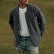 thumbnail image 2 of Chaqueta de color sólido de moda con bolsillo de un solo pecho para hombre Abrigo de prendas de vestir básico informal Pompotops  oipoqjl12376, 2 of 3