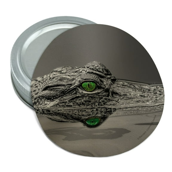 Alligator Black and White Green Eyes Round Rubber Non-Slip Jar Gripper Lid Opener