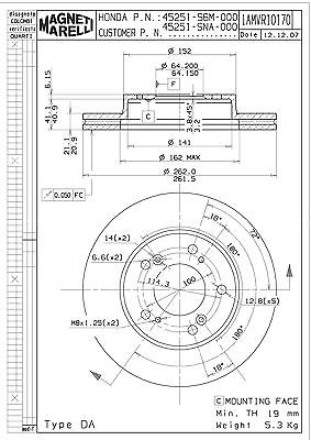 Magneti Marelli by Mopar 1AMVR20163 Disc Brake Rotor