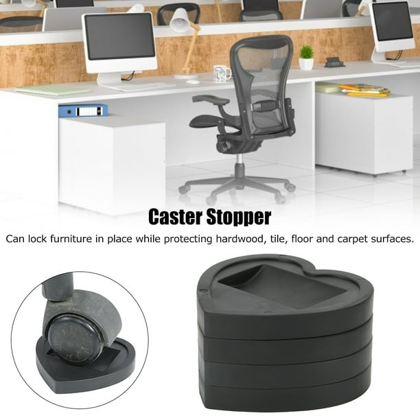 Greensen Caster Cup,Heart‑Shaped Non‑Slip Universal Furniture Wheels Caster Cup Stopper Floor