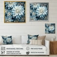 thumbnail image 4 of Designart "Blue Accents: The Beauty Of White And Blue Mums II" Chrysanthemums Floater Framed Canvas Art Print, 4 of 5