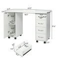 Ktaxon Manicure Table, Nail Desk with 4 Drawers and Lockable
