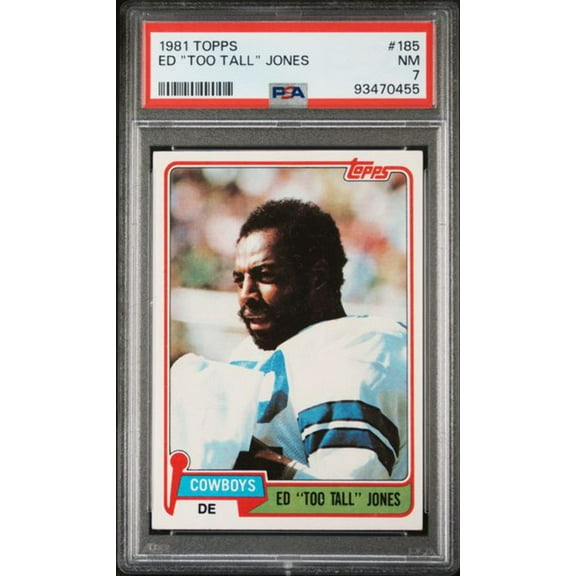 Graded 1981 Topps Ed "Too Tall" Jones #185 Football Card PSA 7 NM