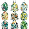 thumbnail image 6 of Bib Apron Waterdrop Resistant Cooking Kitchen Aprons for Women Men Cooking Gardening Chef, Pastoral leaves Aprons,Adult Size, 6 of 7
