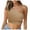 Beige, variant on Timegard Tank Tops for Women Ribbed 1 Shoulder Cutout Cropped Workout Yoga Tops Slim Going out Tops