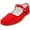 Red, variant on Women's Cotton Mary Jane Shoes Flat Ballet Slip On Colors