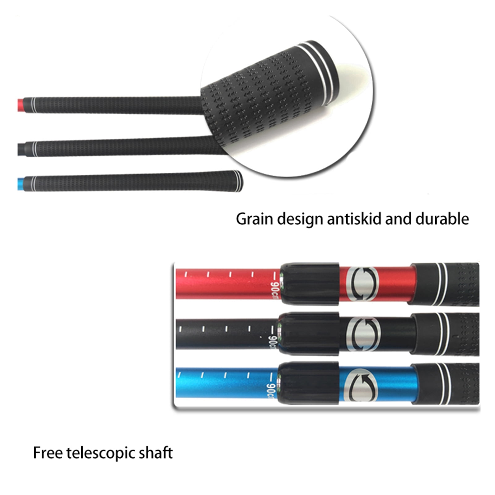 YIFAEUX Golf Telescopic Putter Ergonomic Comfortable Grip Retractable Non-slip Adjustable Length Double-sided Club Gripper Golf Sports