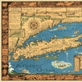 thumbnail image 4 of 16" x 24" Vintage 1933 Map of Long Island Wall Art, 4 of 11