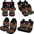 thumbnail image 3 of Garronmavis Mushroom Print Car Seat Covers Set Washable Interior Decor with Auto Headrest Cover+Handbrake Gear+Shift Knob Cover+Auto Cup Coaster+Wristlet Keychain Air Breath in Summer, 3 of 7