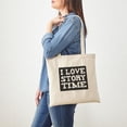 thumbnail image 4 of CafePress - I Love Story Time Tote Bag - Unisex Canvas Tote Bag, Beige, 1-Piece, 4 of 7