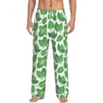 thumbnail image 2 of Lsque Green Leaves Print Men's Pajama Pants, Lounge Pant - Comfortable Home Wear,Elastic Waistband, Stylish Design-X-Large, 2 of 9