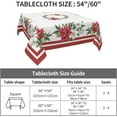 thumbnail image 3 of Poinsettia Christmas Round Tablecloth Square 60x60 Inch, White and Red Christmas Tablecloths Stain Resistance Polyester Winter Table Cloth for Holiday Parties Kitchen Dining Indoor Outdoor, 3 of 6