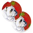 thumbnail image 1 of Bulldog Flocons de Neige Rouges et Verts Anglais Ensemble de Noël de 2 Porte-Gobelets sous-Verre de Voiture, 1 of 1