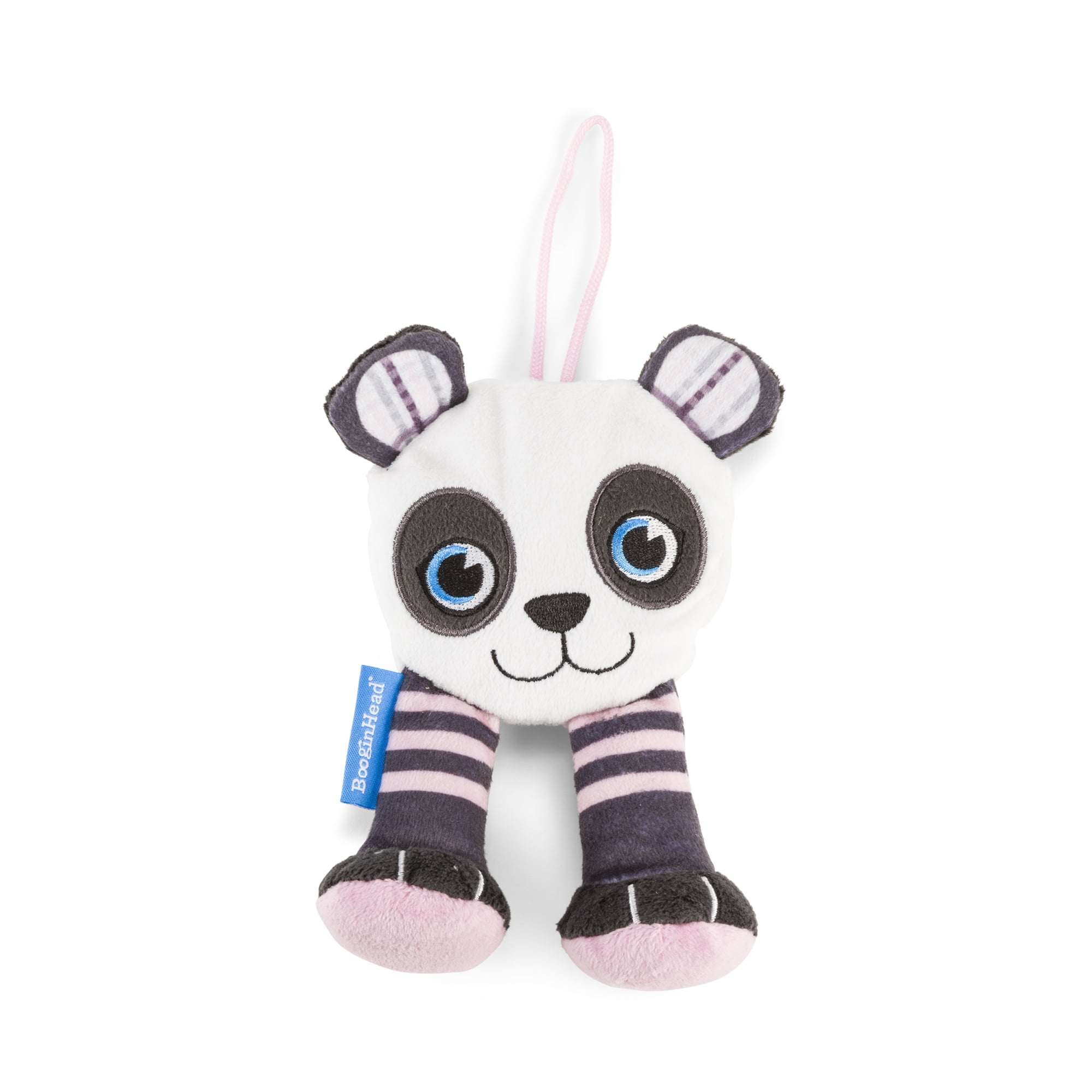 BooginHead Universal Pacifier Holder Stuffed Animal, Infant Toddler Boys and Girls, Pink Panda