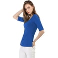 thumbnail image 4 of Día de San Patricio Camiseta Suave De Media Manga Con Cuello Redondo Entallado Para Mujer Azul real M, 4 of 6