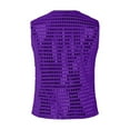 thumbnail image 5 of Huowey Girls Boys Sequins Vest Sleeveless Solid Color Button Jazz Hop Street Dance Jacket Stage Performance Party Waistcoat,Purple,13-14 Years, 5 of 5