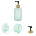thumbnail image 5 of Unique Bargains 1 Pc Cylinder Frosted Soap Dispenser 13.53oz Light Blue Black, 5 of 6