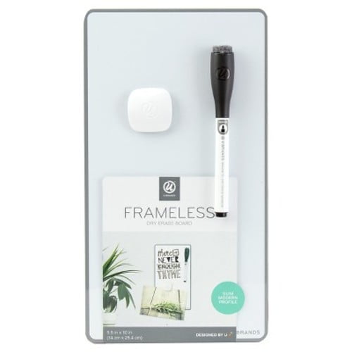 U Brands 5.5"x10" Magnetic Dry Erase Board Frameless