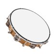 thumbnail image 1 of 10 inch Hand Held Tambourine Drum with Bell Metal Jingles Percussion Instrument for Party Games Portable Adjustable 1 Set, 1 of 5