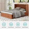 thumbnail image 5 of BALUS Queen Murphy Bed Cabinet, Modern Cabinet Chest Bed with Charging Station, Space-Saving Cube Murphy Bed with Folding Memory Foam Mattress & Large Storage Drawer for Bedroom（Red）, 5 of 9