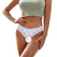 thumbnail image 5 of Gibobby Ropa interior bikini elástica para mujer Bragas malla encaje floral sexy para mujer Ropa interior talla grande transparente ahuecada tiro bajo （Blanco， L), 5 of 5
