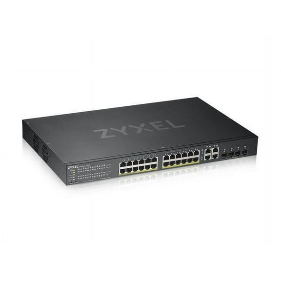 ZyXEL 24-Port Gigabit Smart Nebula Cloud Managed PoE Switch, 24 PoE  Ports at 375W with 4 SFP Uplinks, TAA Compliant, GS1920-24HPv2