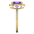 thumbnail image 3 of 2.27 ct Oval Cut Natural Amethyst Solitaire with Accents Engagement Ring for Women in 18K Yellow Gold, 3 of 5