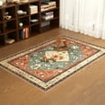 thumbnail image 3 of Washable Area Rug for Living Room, NovDeco 4'x6' Non-Slip Vintage Oriental Indoor Rug, Soft Low Pile Stain Resistant for Entryway, Nursery, Office, 3 of 11