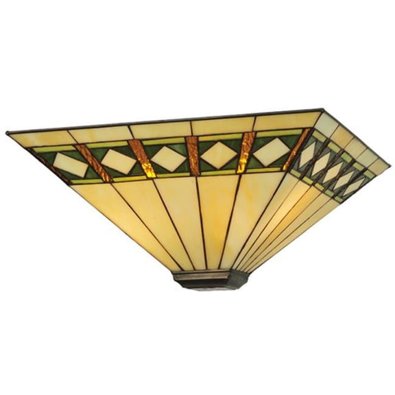 MEYDA 11106 17 in. Square Diamond Band Mission Replacement Shade