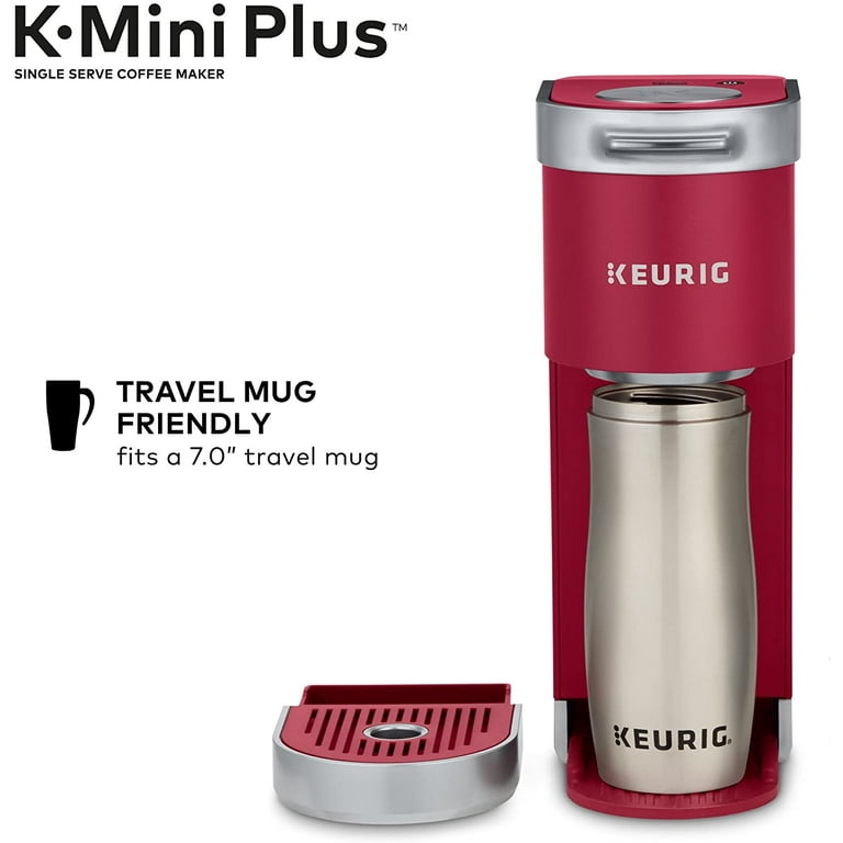 Keurig RNAB0BMJCHWHZ keurig k-mini coffee maker single-serve k-cup (poppy  red) bundle with 3-month brewer maintenance kit and double wall stainles