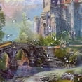 thumbnail image 5 of JEUXUS Beautiful Castle Backdrop Washable Dreamy Princess Castle Home Bathtubs Bathroom Curtain Decoration White, 5 of 7