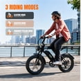 thumbnail image 6 of Upgrade 20" Electric Bike for Adults,Off‑Road Fat Tire Ebike,1500W Peak Motor,48V 15Ah Removable Battery,28 MPH Max Speed,UL2849 Certified for Ages 16+ (Black), 6 of 14