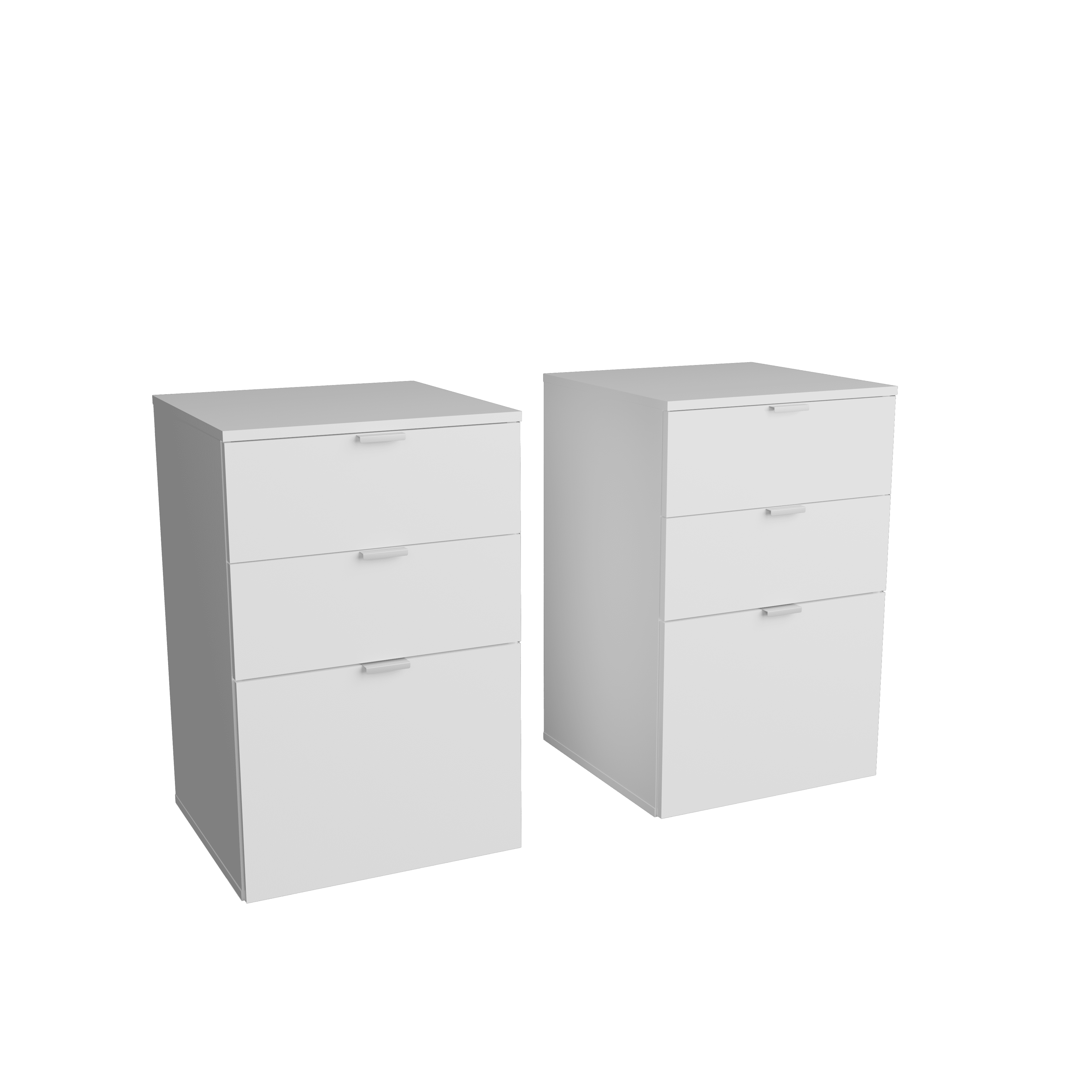 Kappesberg Madison 2-Piece File Cabinet Set, 3-Drawer Office Storage Cabinet, White Finish