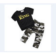thumbnail image 1 of Little Boys 2PCS Outfit Set, Letter Long/Short Sleeve Top Camouflage Long Pants, 1 of 6