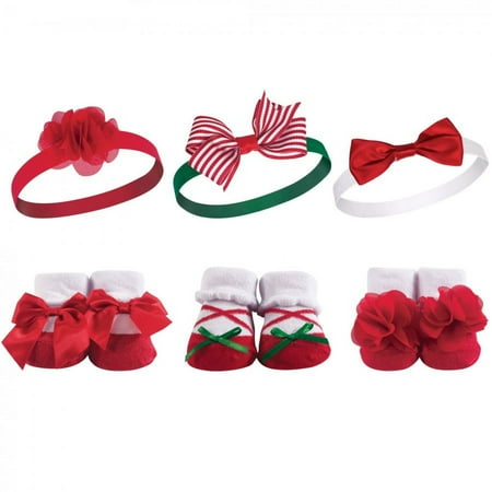 UPC: 0660168555738 | Hudson Baby Infant Girl Headband and Socks Giftset 6pc  Holly  One Size