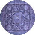 thumbnail image 1 of Ahgly Company Indoor Round Abstract Blue Modern Area Rugs, 6' Round, 1 of 4