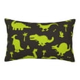 thumbnail image 3 of Salouo Cute Cartoon Dinosaurs Green Silhouette Print Print Pillow Case Cover,Wrinkle-Free Bed Pillow Cover Pack of 1 Home Decor Fade-Resistant and Stain-Resistant ,Pillows Not Included -14"x20", 3 of 8