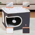 thumbnail image 4 of Cama para gatos Garnpet Cube House Indoor con bloc de notas, color gris oscuro, 4 of 4
