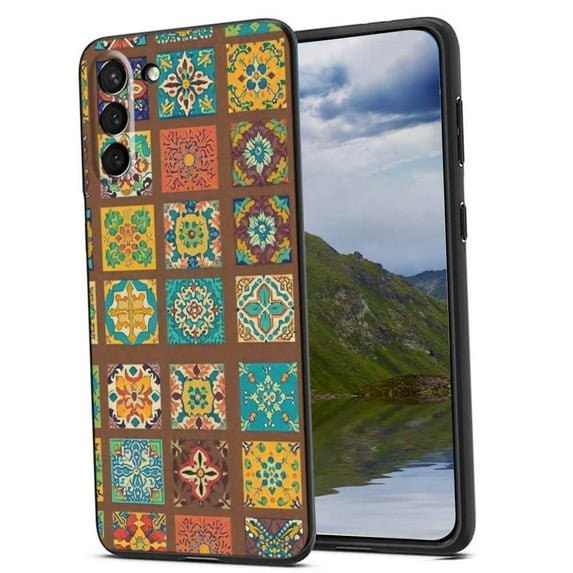 Mexican-Tile-Bohemian-1 Phone Case, Degined for Samsung Galaxy S23 Case Men Women, Flexible Silicone Shockproof Case for Samsung Galaxy S23