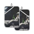thumbnail image 7 of Yayeee Pot Holders Kitchen Heat Resistant with Pocket 7"x9.8" Cotton Oven Cooking Hot Pads, Sitting On The Moon, 7 of 7