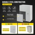 thumbnail image 3 of Kojooin Steel Electrical Box, IP66 Waterproof and Dustproof Hinged Enclosure with Lock and Mounting Plate, 3 of 7