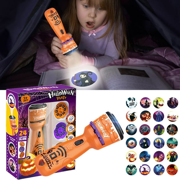 2023 Halloween Projection Flashlight 3 Cards 24 Patterns Children's Christmas Toy Boys And Girls