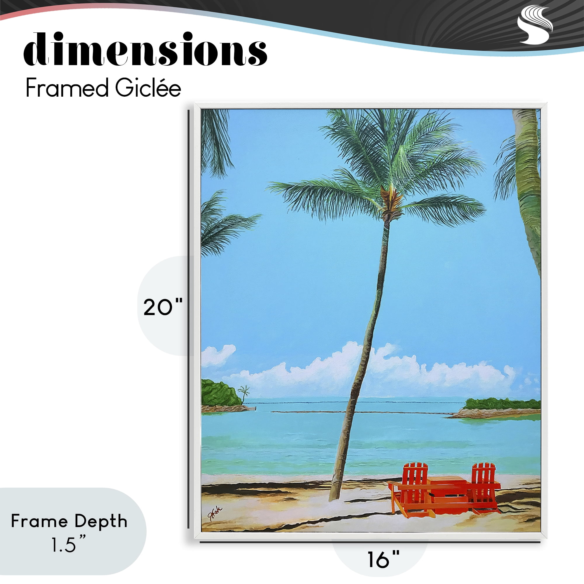 Stupell Industries Dreaming Of Palm Trees White Framed Giclee Art, design by John Jaster