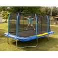 Jumpking Rectangle 10 x 14' Trampoline, with Enclosure, Blue/Yellow