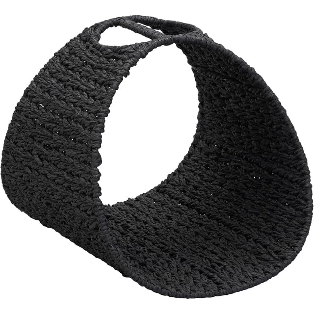 Household Essentials, Black Oval Magazine Rack, Paper Rope