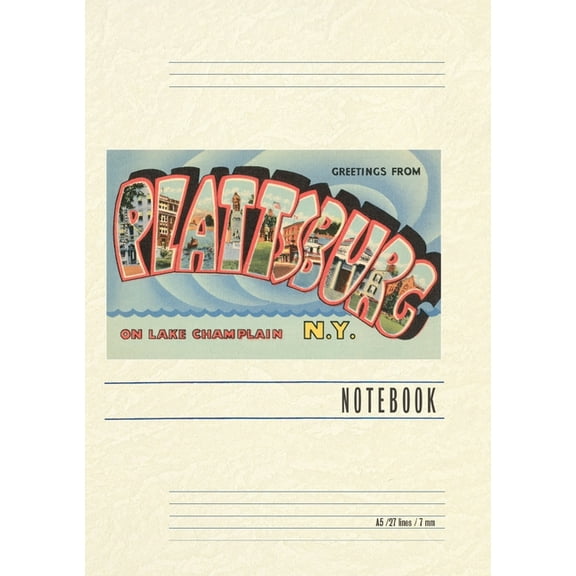 Vintage Lined Notebook Greetings from Plattsburg, New York, (Paperback)